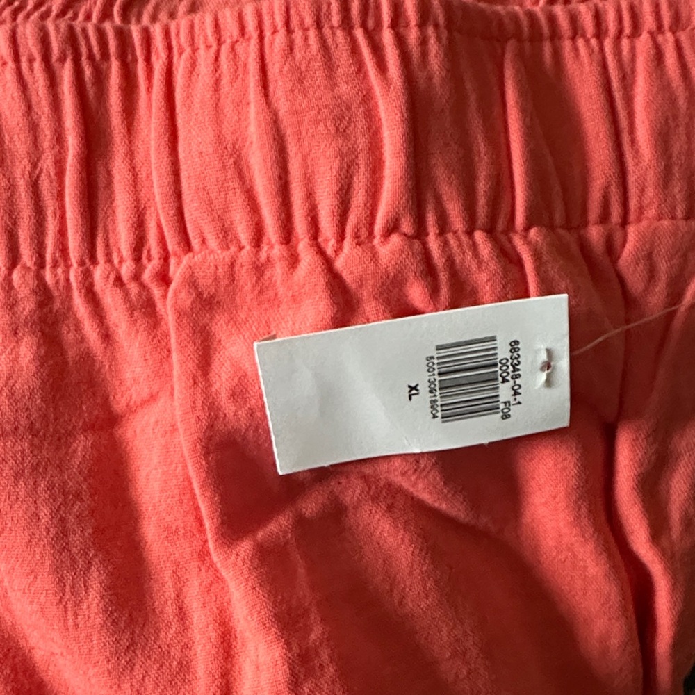 Crinkle Gauze Coral Wide-Leg Pants - Picture 6 of 7